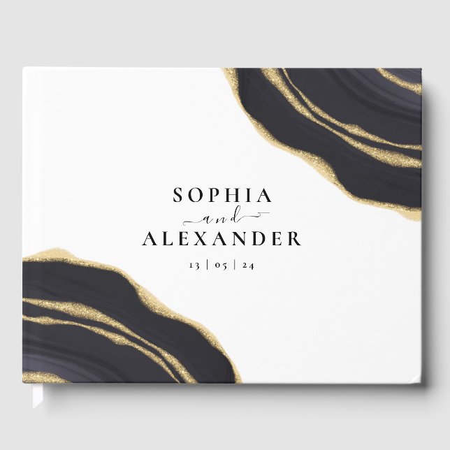 Guld och svart agat gästböcker (Framsida)