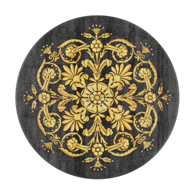 Guld och svart blomster Mönster (Framsidan)