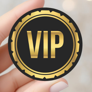 Guld och svart Circle VIP-festkort Runt Klistermärke