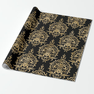 Guld och svart, damastast modell presentpapper