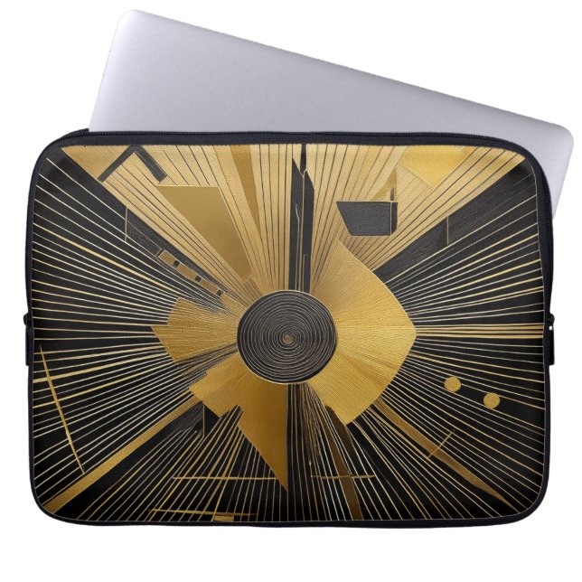 Guld och svart design laptop fodral (Framsidan)
