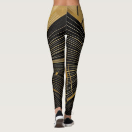Guld och svart design leggings