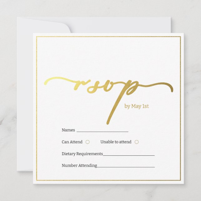 Guld och svart design rsvp karf (Framsida)