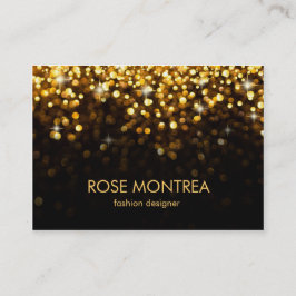 Guld och svart fallande glitterBokeh visitkort