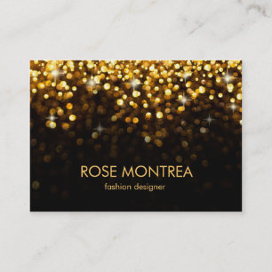 Guld och svart fallande glitterBokeh visitkort