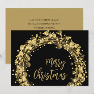 Guld och svart God Jul Kort