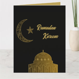 Guld och Svart Gott Ramadan Kareem 2026 Kort