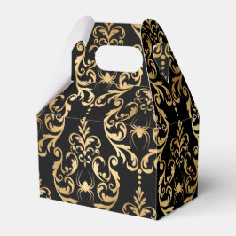 Guld och svart Halloween-damask Presentaskar