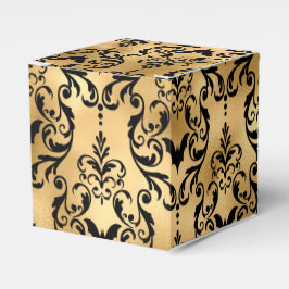 Guld och svart Halloween-damask Presentaskar