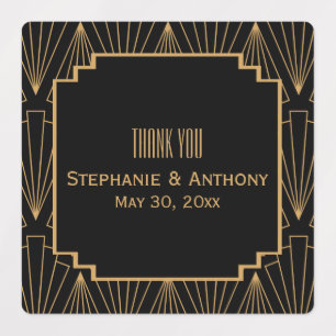 Guld och svart konst Deco Mönster Bröllop Klistermärke