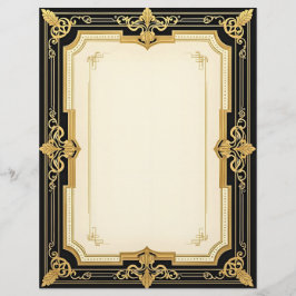 Guld och svart konsthandlare brevhuvud