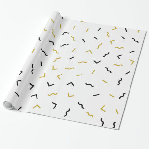 Guld och svart linjer i modern mönster presentpapper