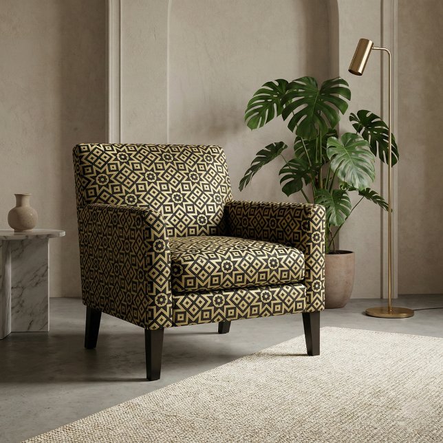 Guld och svart marockansk mysk geometrisk Mönster Tyg (Skapare uppladdad)