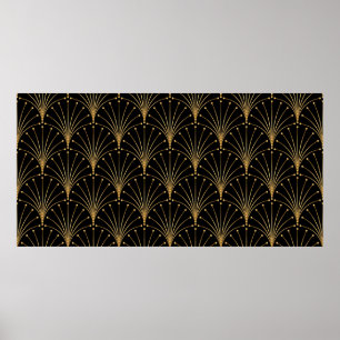 Guld och svart mönster. Lyxbakgrund Poster