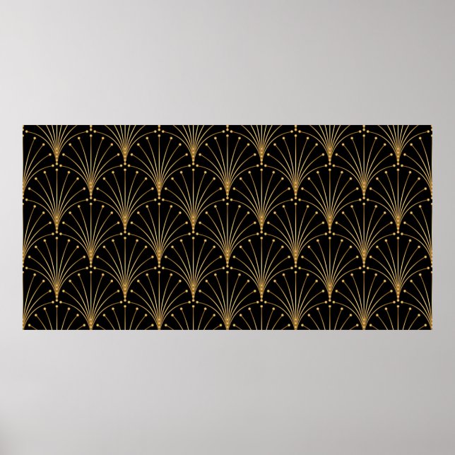Guld och svart mönster. Lyxbakgrund Poster (Framsidan)