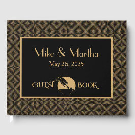Guld och svart Vintage Art Deco Guest Bok