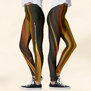 Guld och Svarta Abstrakten Leggings