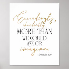 Guld och Svarta fesierna 3:20 Bible Verse Poster