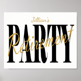 Guld och Svarta Pension Party Poster