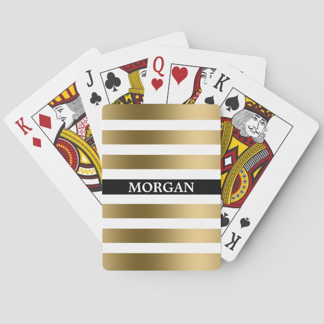 Guld och Svarta Rand Casinokort (Baksidan)