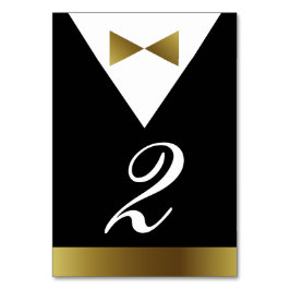 Guld och svarta Tuxedo-Bordsnummer | Modern formel Bordsnummer