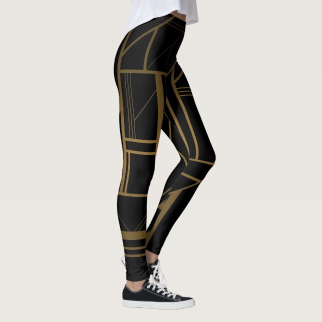 Guld- och svartdamasker leggings (Höger)