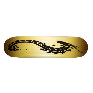 GULD- OCH SVARTDRAKEDESIGN SKATEBOARD BRÄDA 19,5 CM