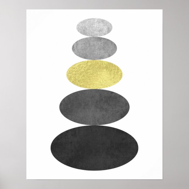 Guld och svartfärgad konst Modern minimal Poster (Framsidan)