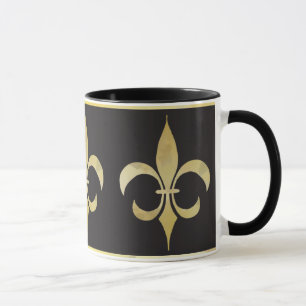 Guld- och svartFleur-de-lis mugg