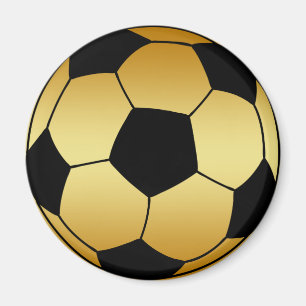 GULD OCH SVARTFOTBOLLBOLL MAGNET