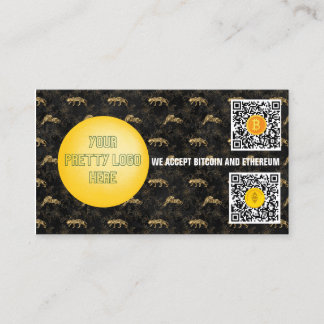 guld och svartmålare accepterar vi bitmynts modern visitkort