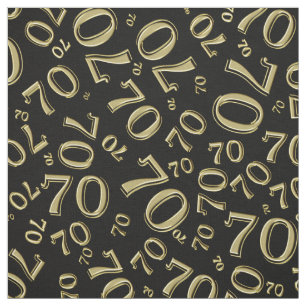 Guld och Svartnummer 70 Typografi Mönster Tyg