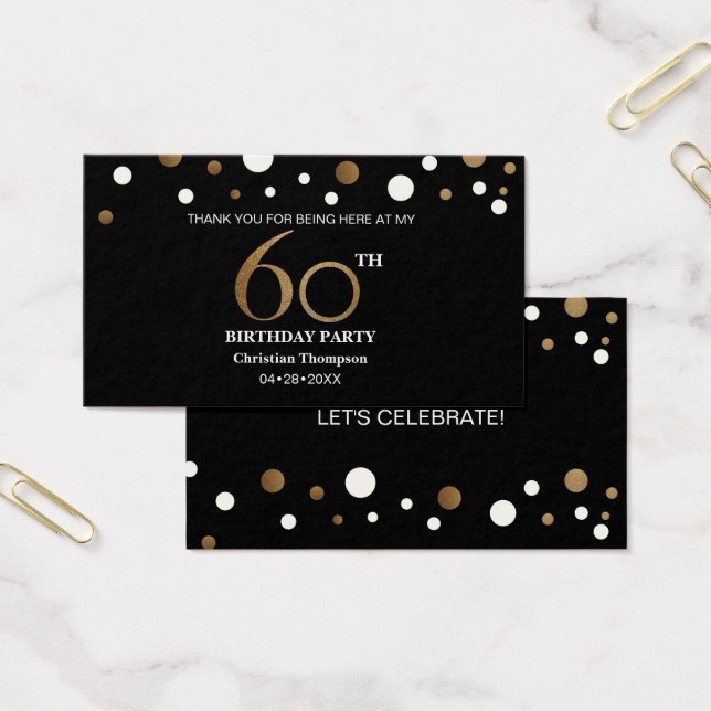 Guld och svartvitt, tackkort visitkort (Kontor)