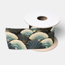 Guld och Teal japaninspirre Fläkt Patterned