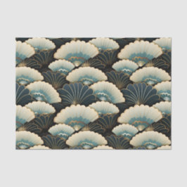 Guld och teal Japansk-inspirerad fläktmönster