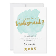 Guld och Teal , kommer du att bli min bridesaid?