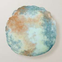 Guld och Teal Rund Kudde