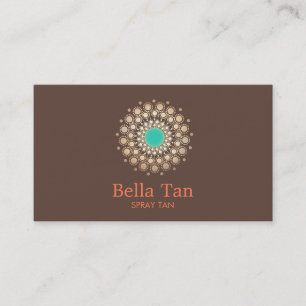 Guld och turkos Sol Spray Tan Tropical Brown Visitkort