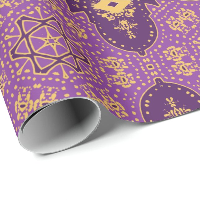 Guld och violer presentpapper (Rullad Hörn)