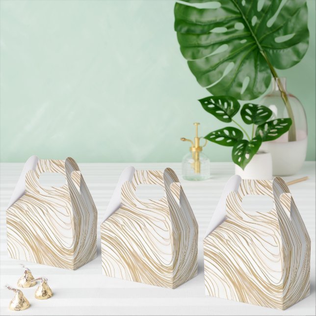 Guld och vit abstrakt design presentask (Multipel)