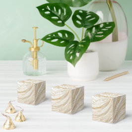 Guld och vit abstrakt design presentlåda