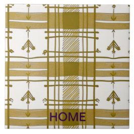 Guld och vit abstrakt kakelplatta