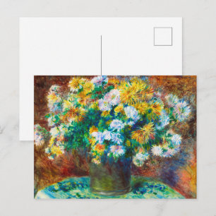 Guld- och vit blomsterbukett Impressionistisk kons Vykort