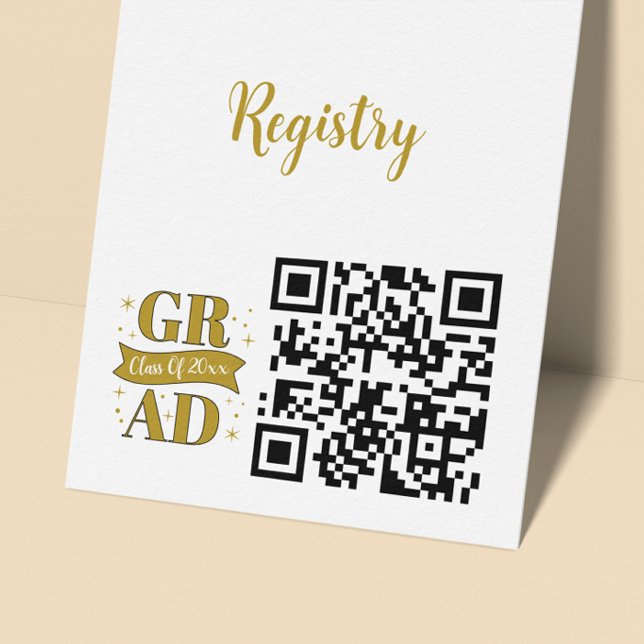 Guld- och vit examensfest registreringswebbplats tilläggskort (Skapare uppladdad)