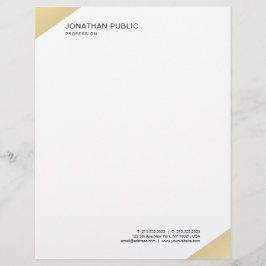 Guld och vit för modern enkel mall elegantt brevhuvud
