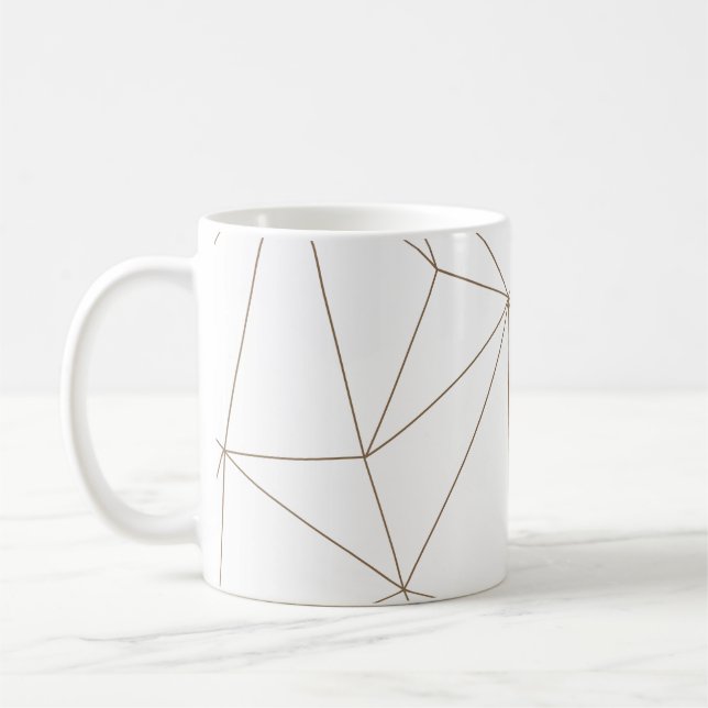 Guld och vit geometrisk Mix & Match-mugg Kaffemugg (Vänster)