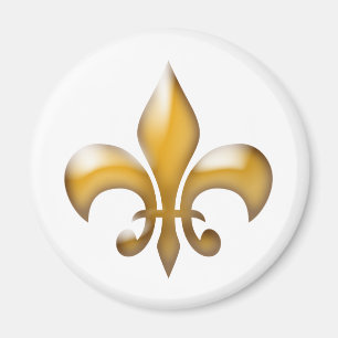 Guld och vit Klassiker Fleur de Lis Magnet