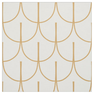 Guld och vit konst Deco-fisk  Mönster Tyg