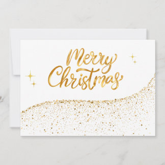 Guld och vit minimalistisk festlig jul julkort