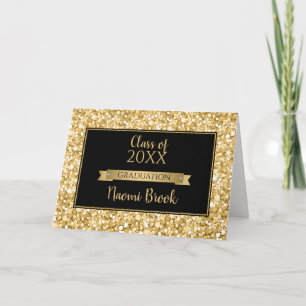 Guld och vit mousserande Glitter Tack Kort